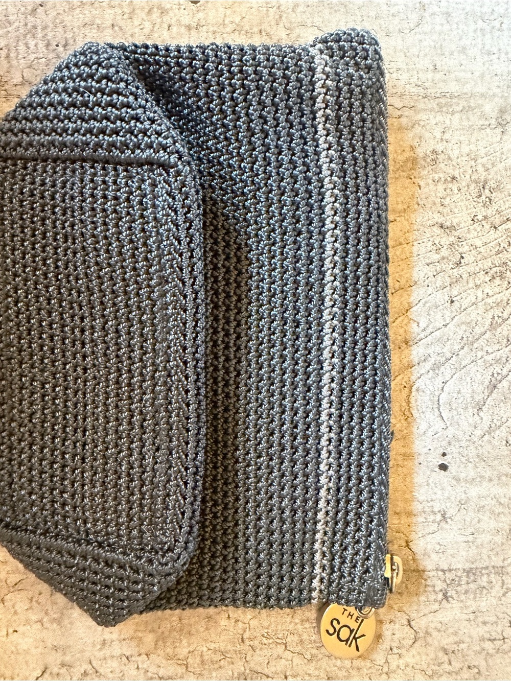 The Sak Charcoal Gray Zip-Up Knit Bag